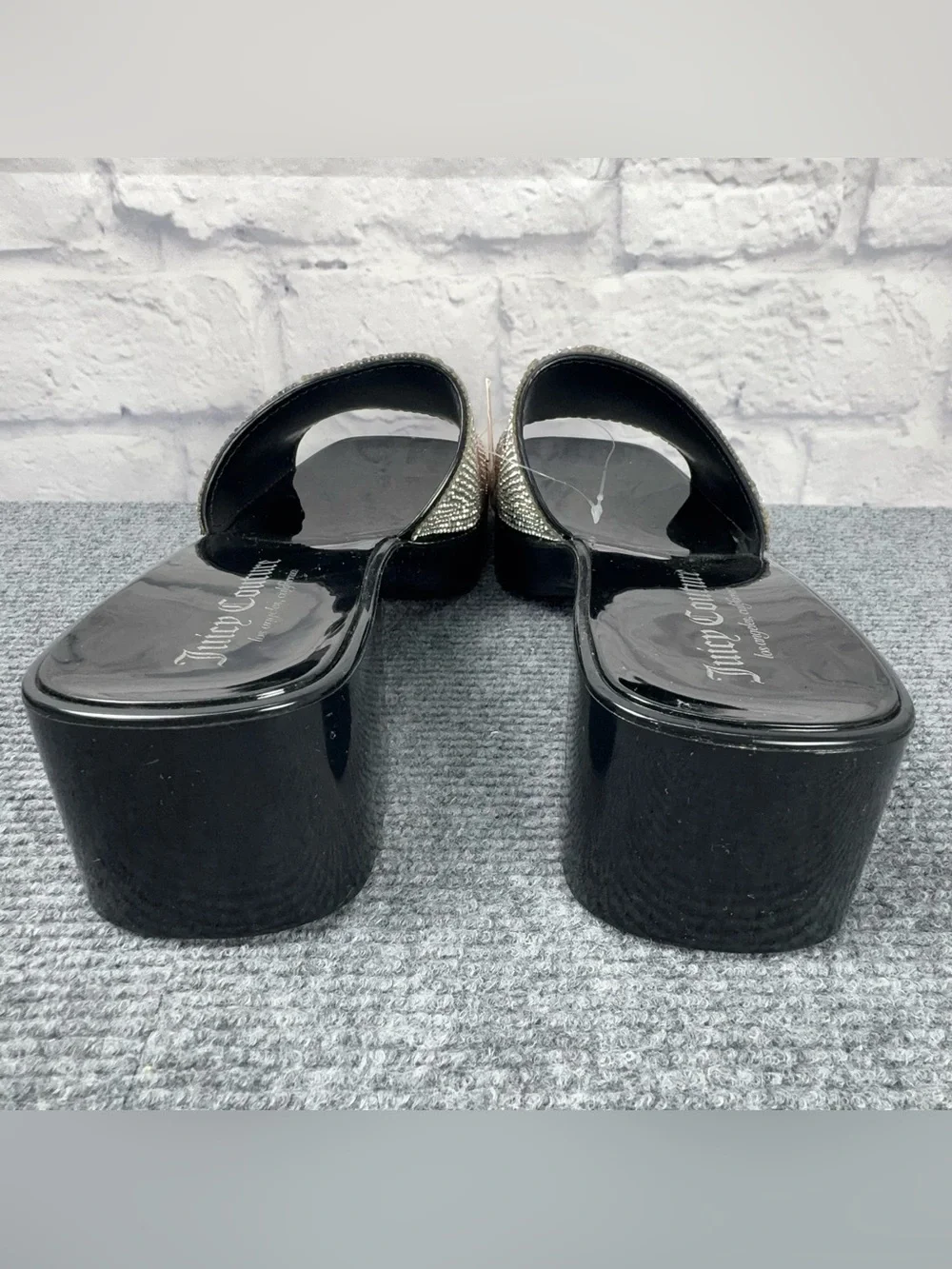 Juicy Couture Harmona Rhinestone Platform Slide Sandals NWT 9.5